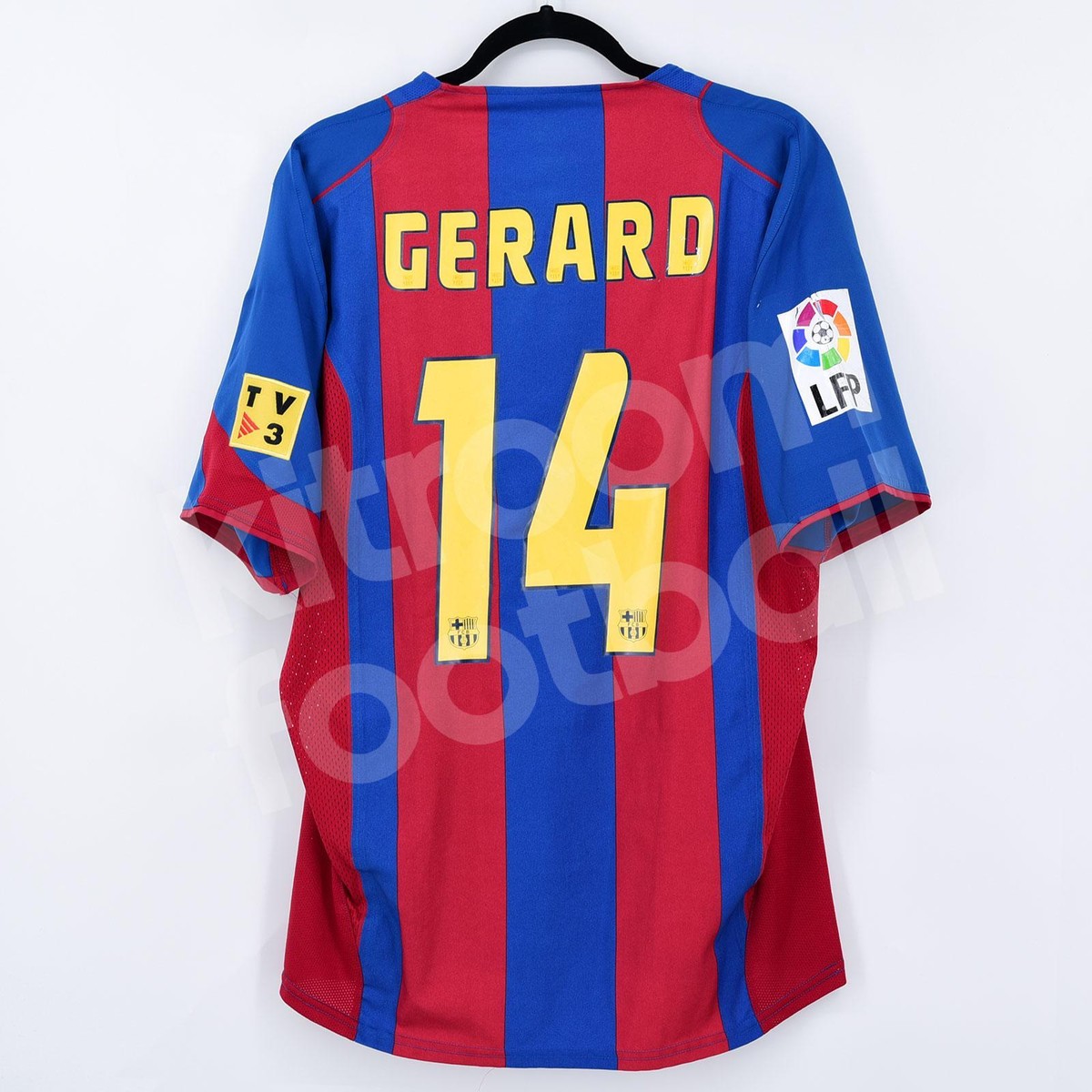 2004-05 Barcelona Home Shirt #14 GERARD Match Worn La Liga L