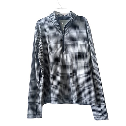 Loft Lou & Grey Softsculpt 1/4 Zip Top Houndstooth Size XL Black and Gray - Picture 4 of 10