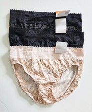 3 Warner's Lace Hi Cut Panty 5109 Multi Sz 8/XL - NWT