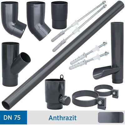 Marley Continental Dachrinnen - Fallrohrsystem DN75 Farbe Anthrazit RAL-7016