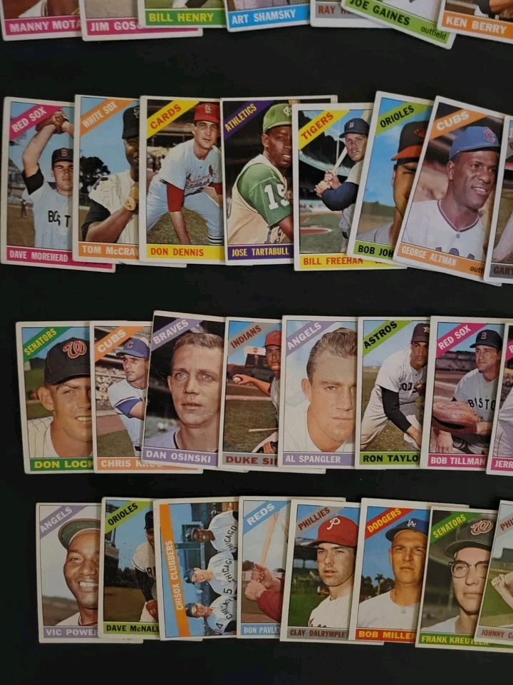 Lote de tarjetas de béisbol 1966 Topps - 50 diferentes - Manny Mota | Wes Parker Foto 4 de 4