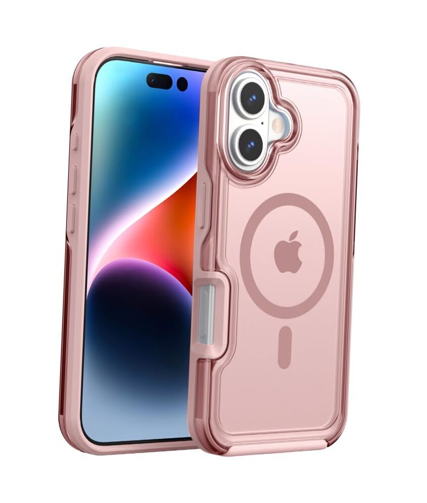 Strong Magnetic for Case, Compatible with MagSafe, 360° iPhone 16 Pink