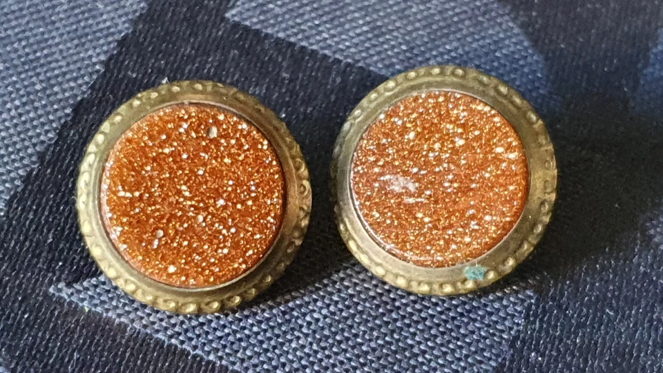 Rare 2 Antique Buttons Stone of / The Sun - Image 2 of 4