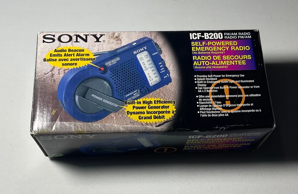 Sony ICF-B200 Self-powered Emergency Radio AM/FM New
