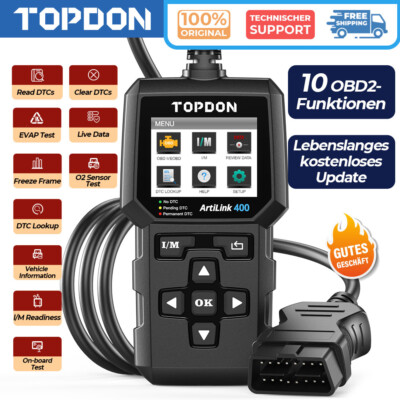 TOPDON AL400 Profi KFZ OBD2 Diagnosegerät Auto Scanner Fehlerauslesegerät VW BMW