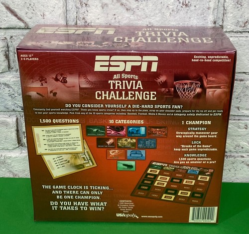 ESPN All Sports Trivia Challenge 1500 Questions 10 Categories Age 13+ Game - Picture 4 of 6