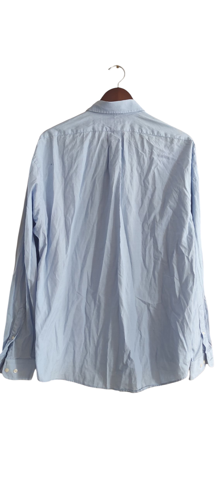 Camicia Yves Saint Laurent YSL uomo blu cielo abito cotone manica lunga taglia XL T−5