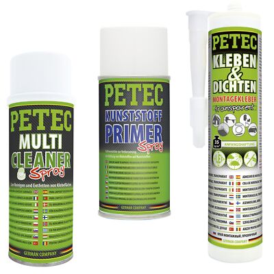 Petec Repair Kit Big K&D Transparent 290ml + Primer 150ml + Cleaner 200ml