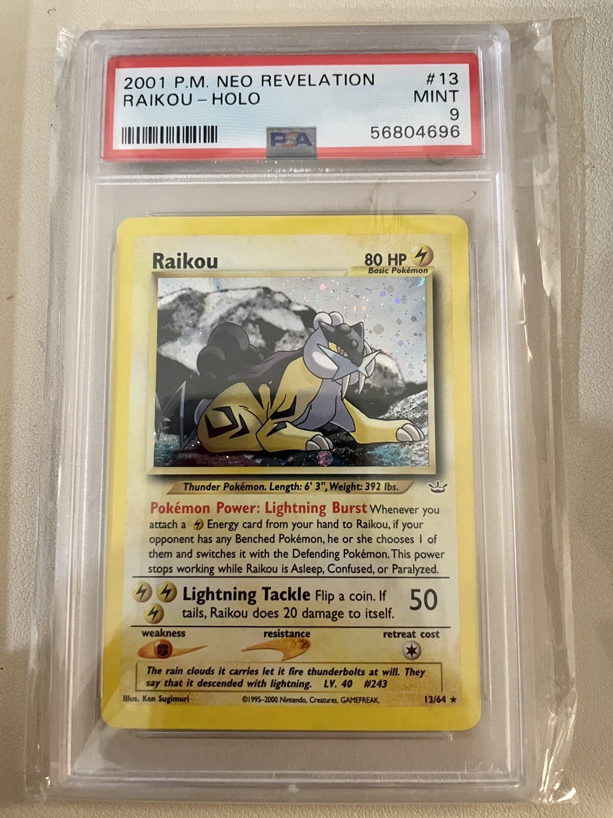 PSA 9 Mint Raikou 033/171 The Best of XY Reverse 2017 Japanese Card Graded