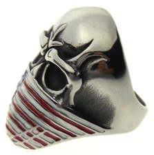 Skull Ring Stainless Steel Punk Biker Sunglasses US Flag Gothic Silver Xmas Gift
