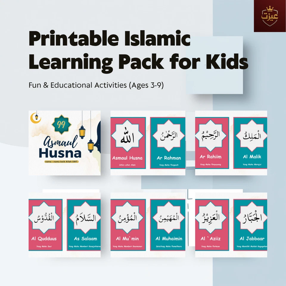Printable Islamic Learning Pack for Kids (Ages 3-9) Fun & Educational Activities - Image 3 of 4