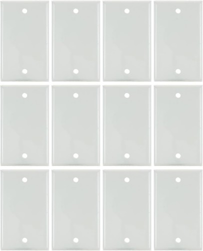 12Pack 1-Gang Blank Wall Plate Switch Cover, White - 第 1/1 張圖片