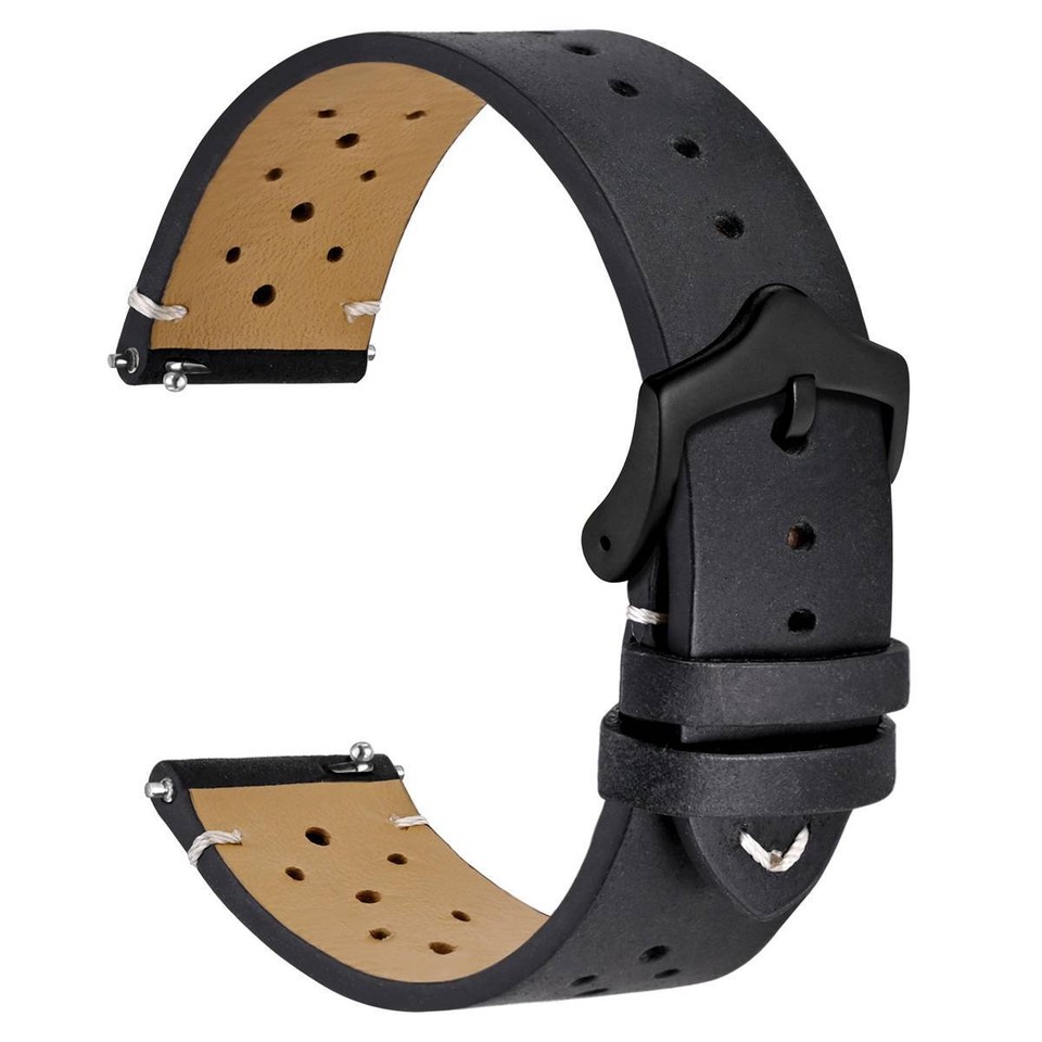 Bracelet De Montre En Cuir, Bracelets De Remplacement, 20mm-22mm Vintage En Cuir Véritable Boucle Ardillon Bracelet De Montre, Hommes Femmes Bracelets De Montres Classiques Avec Barre à Ressort à Déga