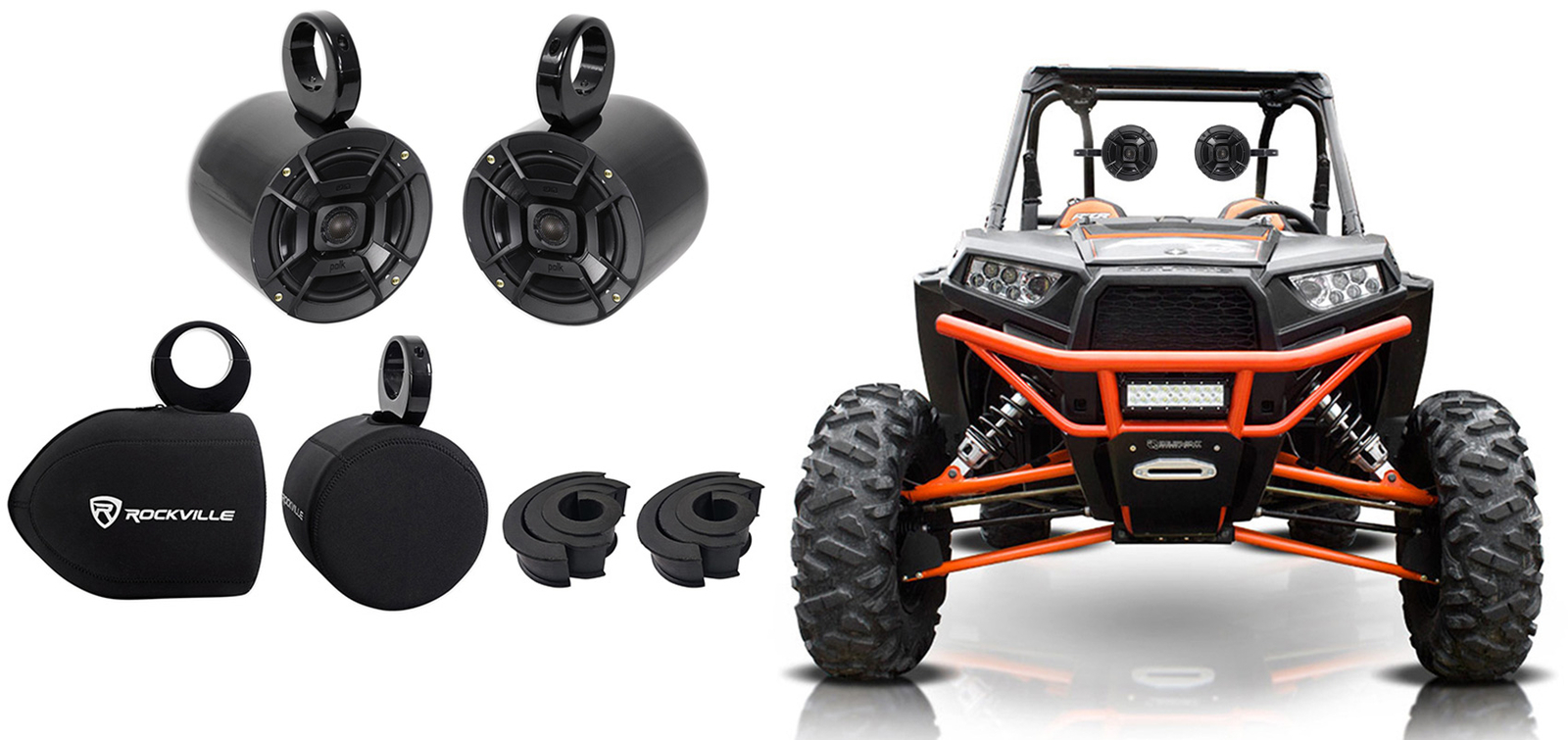 Пара динамиков Polk Audio 65 мощностью 300 Вт для морской лодки и вейкборда Защитные чехлы 29790₽