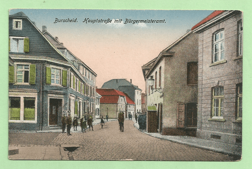 Burscheid - Hauptstraße mit Bürgermeisteramt - ungel.1912
