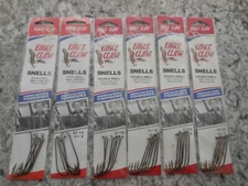6 Packs Eagle Claw Snell Style 231X Size 1/0 Double Snelled Hooks