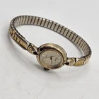 Timex Quartz Watch Gold Silver Two Tone Vintage Oval Stretch Band Not Tested
