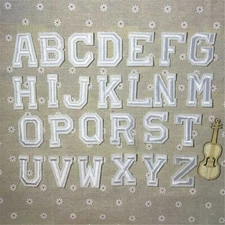 10x White Alphabet Letter A-Z Embroidered Patch Badge Sew Iron On Applique DIY