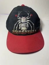 Spiderwire Fishing Line Hat Cap Fish Spinning Reel Black Red Fish Hat