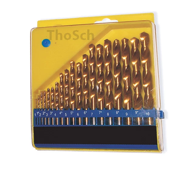 BEAST 19 tlg HSS Titan Bohrer Satz Spiralbohrer Set TIN Metallbohrer Stahl 402190