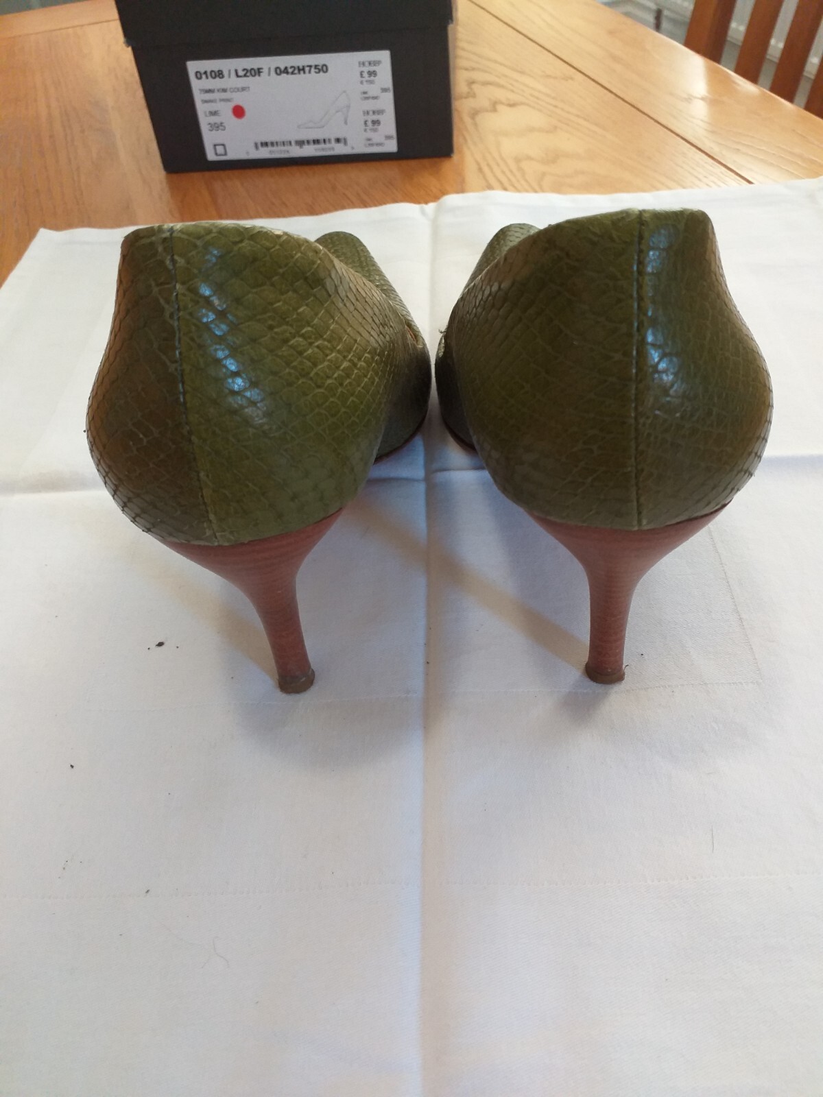 Hobbs Lime green Court Shoes Size 6.5 in Snake Print Effect leather. eBay