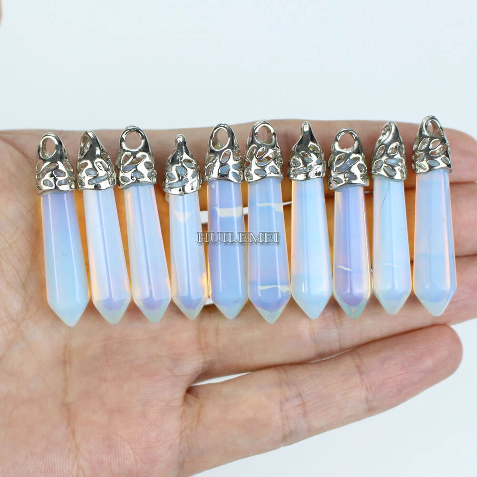 10 шт/лот опалит камень шестиугольный заостренный подвеска бусина рейки чакры исцеление - Изображение 2 из 4