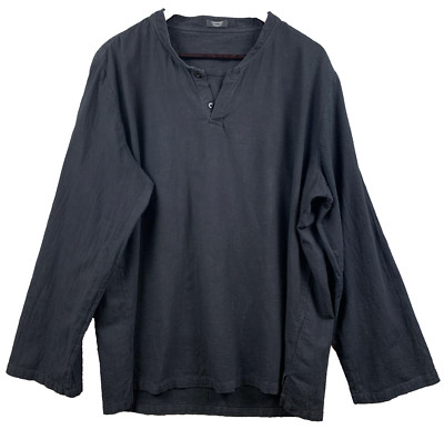 COOFANDY Henley Tunic Shirt Women's Size Extra Extra Large Black Lightweight Mom