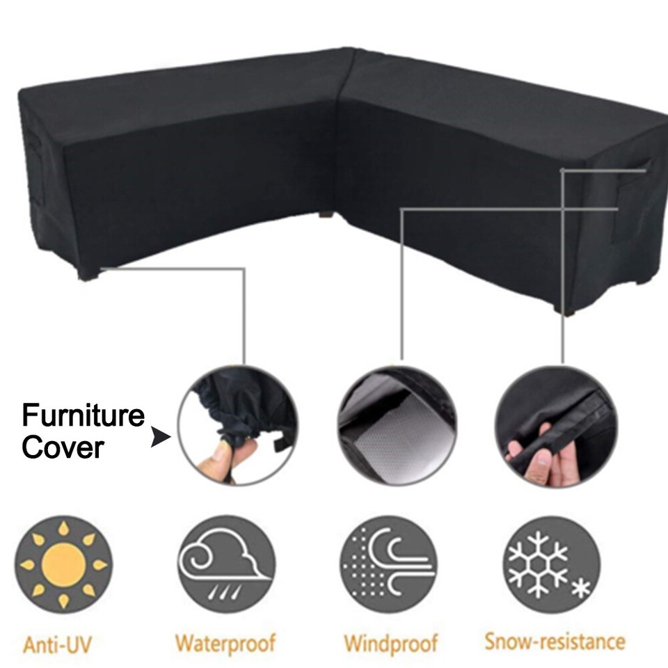 Waterproof Garden Rattan Corner Furniture Cover Outdoor Sofa Protect L