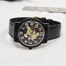 Vintage Disney Mickey Mouse Watch Lorus Glow In The Dark New Battery Quartz