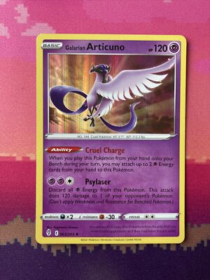 Pokemon Karte Galarian Articuno Evolving Skies Holo Rare 063/203 Near Mint