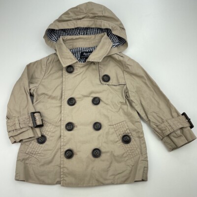 Girls,Boys size 1, Bardot Junior, cotton hooded trench coat, L