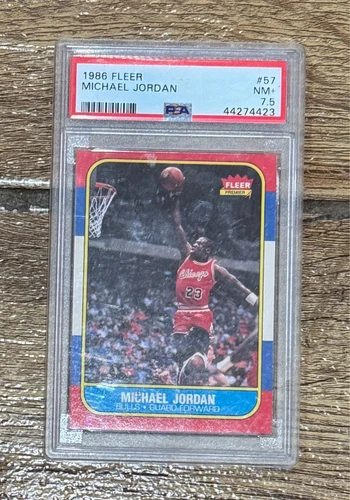 1986-87 Fleer Michael Jordan Rookie Card RC #57 Chicago Bulls PSA 7.5 NM+