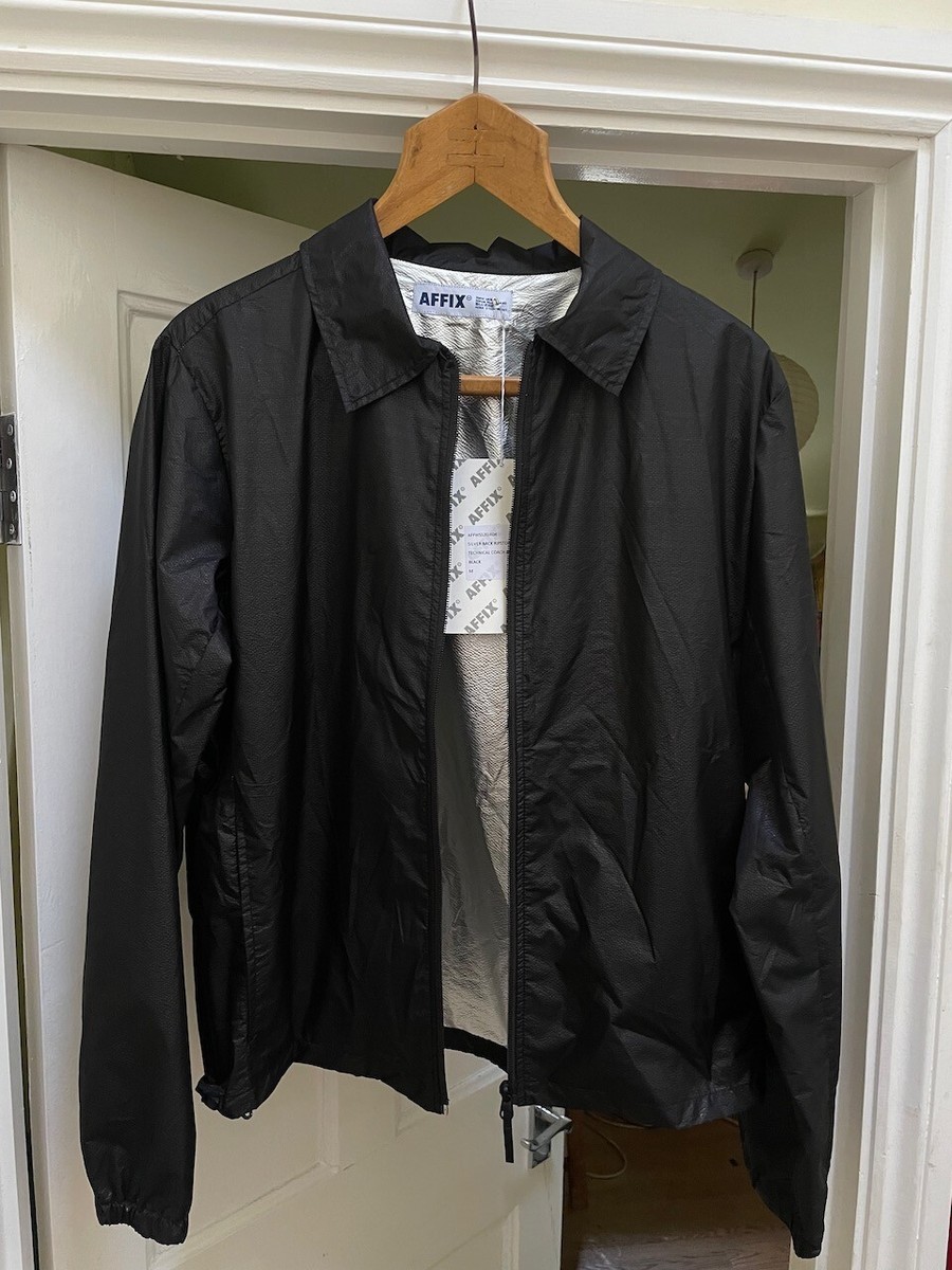 AFFIX / AFFXWRKS Technical Coach Jacket, Black, Medium, Silver