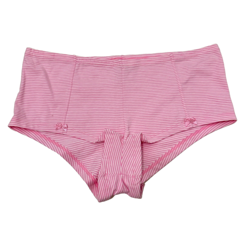 Victoria's Secret PINK Boyshort Panty M Pink White Bow Striped Barbiecore