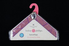 LINDSAY PHILLIPS SWITCH FLOPS "PURPLE  ORANGE STRIPE" STRAPS FOR FLIP-FLOPS NEW
