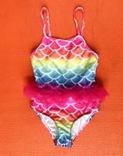 Swimsuit for Toddlers Sz 120 / 5T / 6T NEW w/o Tags Rainbow Tulle Ruched