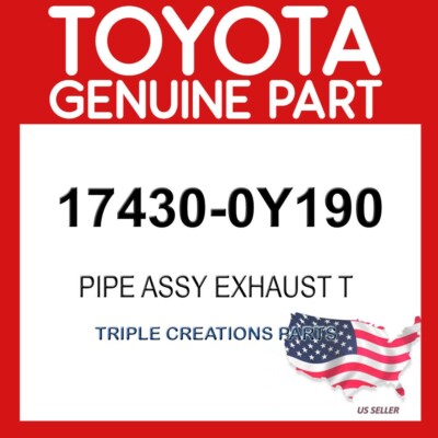 Yo190 Toyota Genuine 174300Y190 Pipe Assy Exhaust 17430-0Y190 OEM | eBay