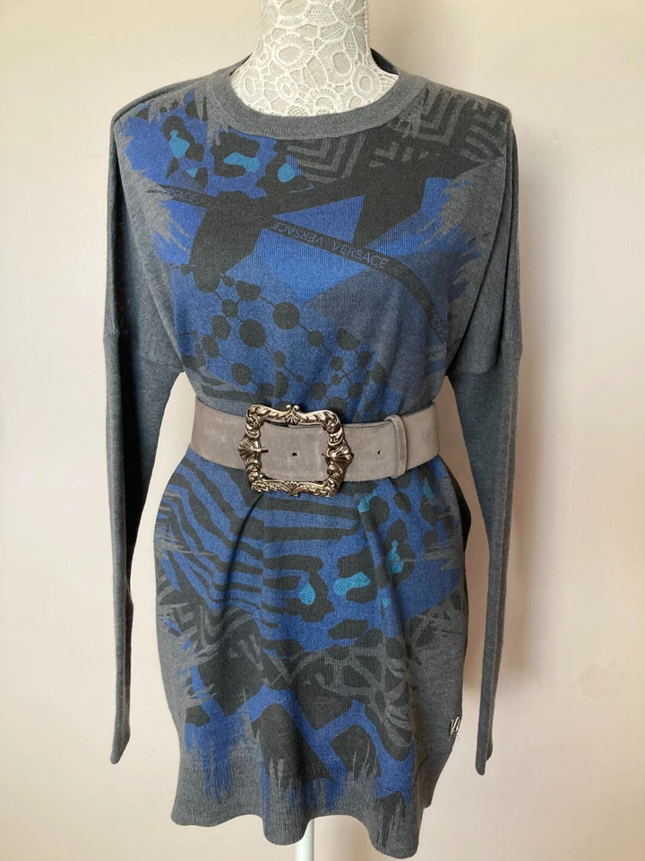 VERSACE дизайнер шерсти смесь свитер размер M-L Великобритании 14 EUR 40 - Изображение 2 из 4