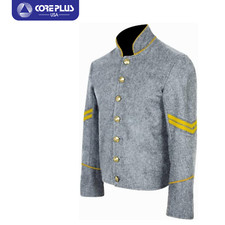 Men's Civil War Corp Officer Wool Shell Jacket -Yellow, Single Button Design