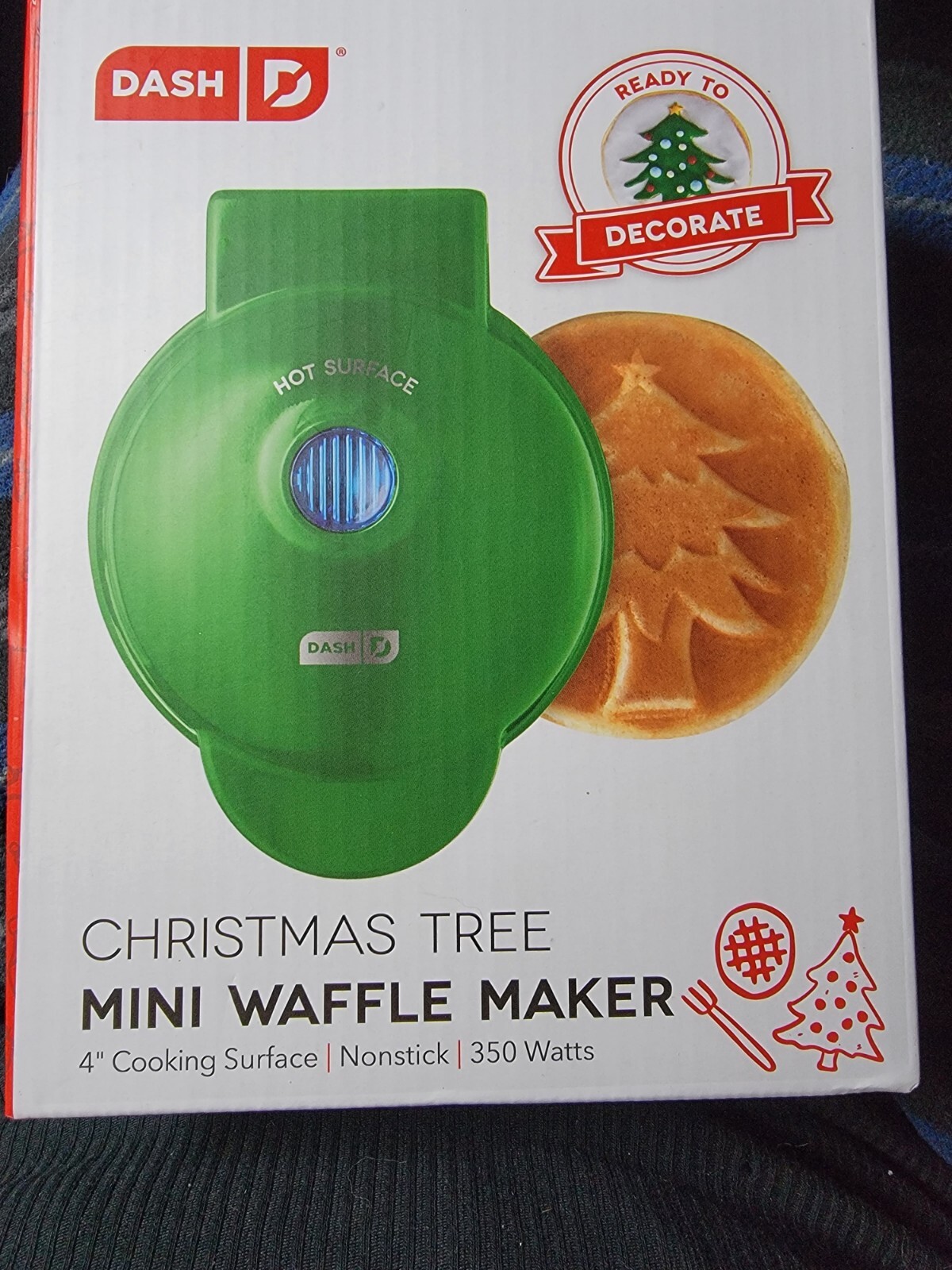 Mini Green Christmas Tree Waffle Maker New Holiday Breakfast Gift-image