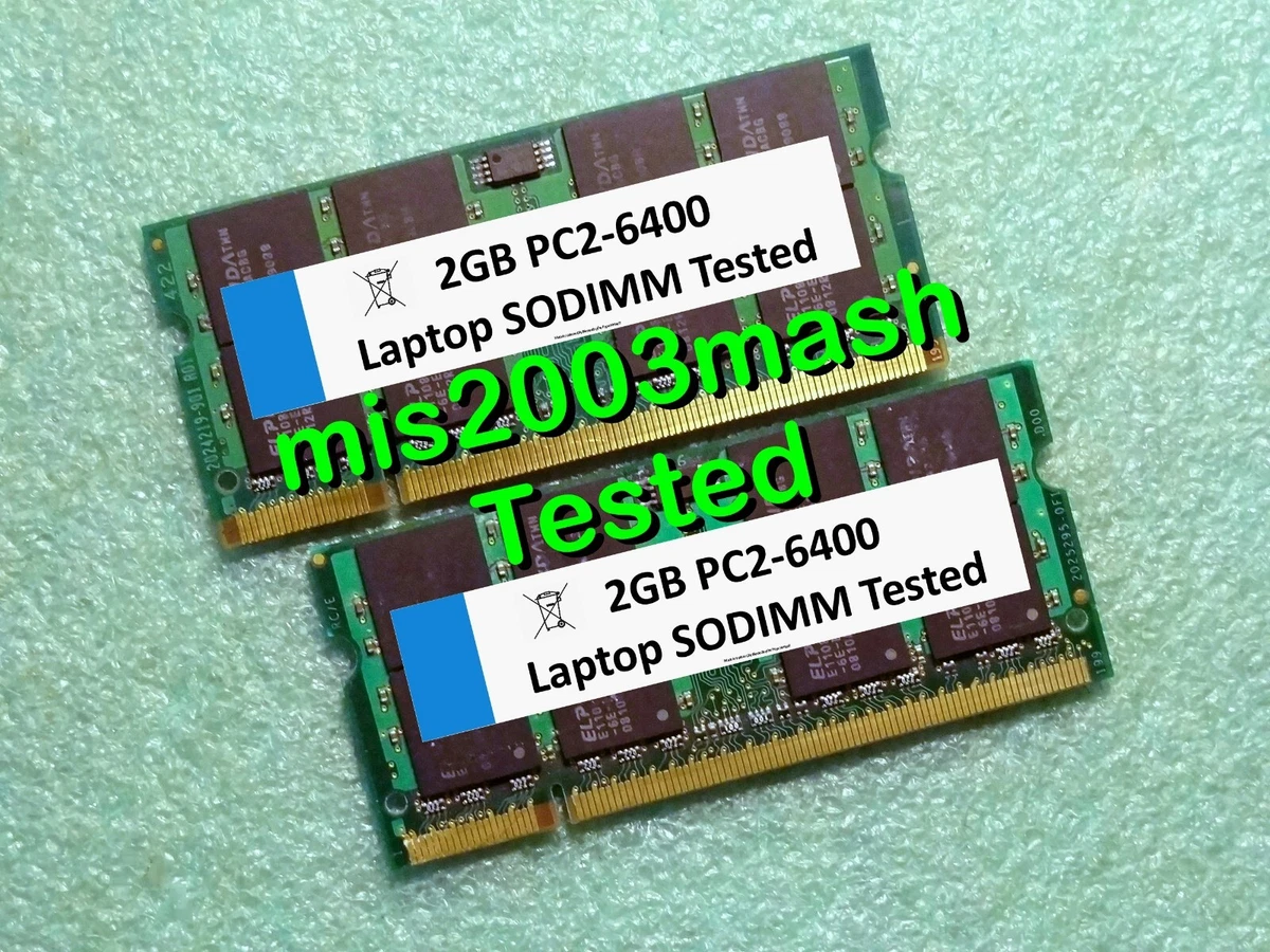 BRAINZAP Lot de 2 barrettes de mémoire RAM DDR2 SO-DIMM PC2-6400S 2Rx8 800 MHz 1,8 V CL6 8 Go (2 x 4 Go) pour ordinateur portable