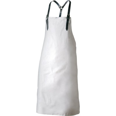 Chest bib apron Ingo L. approx. 100 x W. approx. 80 cm light grey grain leather Feldtmann