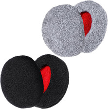 2 Pairs Bandless Winter Ear Muffs Fleece Ear Warmers for Men Women Outdoor
