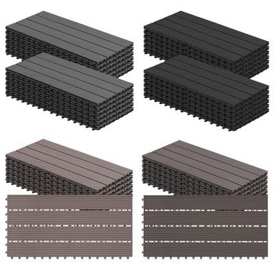WPC Terrassenfliesen 1㎡/2m² Klickfliese 30x60 cm Holzfliesen Garten Balkonfliese