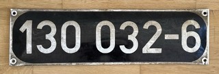 Lokschild 130 032 6 der Deutschen Reichsbahn