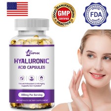 Hyaluronic acid capsules for anti-aging moisturizing skin care reduce wrinkles