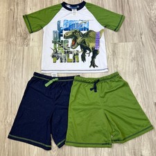 SAINTEVE Boys 3-Piece Sleepwear Set Size 7/8   2 Shorts  1 T-Shirt Pajamas