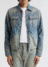 AMIRI Bandana Jacquard Blouson Jacket X-Large CRAFTED INDIGO Made in USA