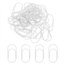 100pcs 2inch Paper Clip, 50mm Rust-proof Paper Clip Large Paper Clip, White