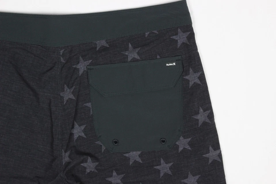 Hurley Men's Phantom Cheers Board Shorts 9" Inseam Black Stars Stripes AO2776 - Image 3 of 4